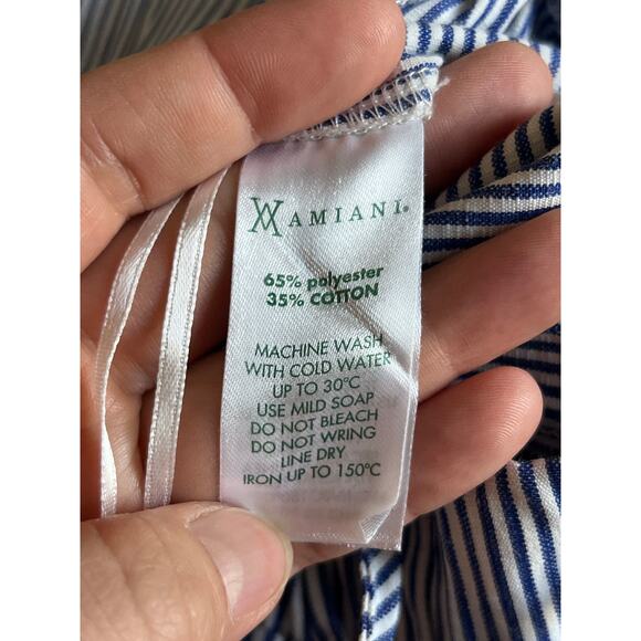 Armani exchange, blue, and white pin, striped scalloped shorts size‎ large ￼ - Picture 7 of 7